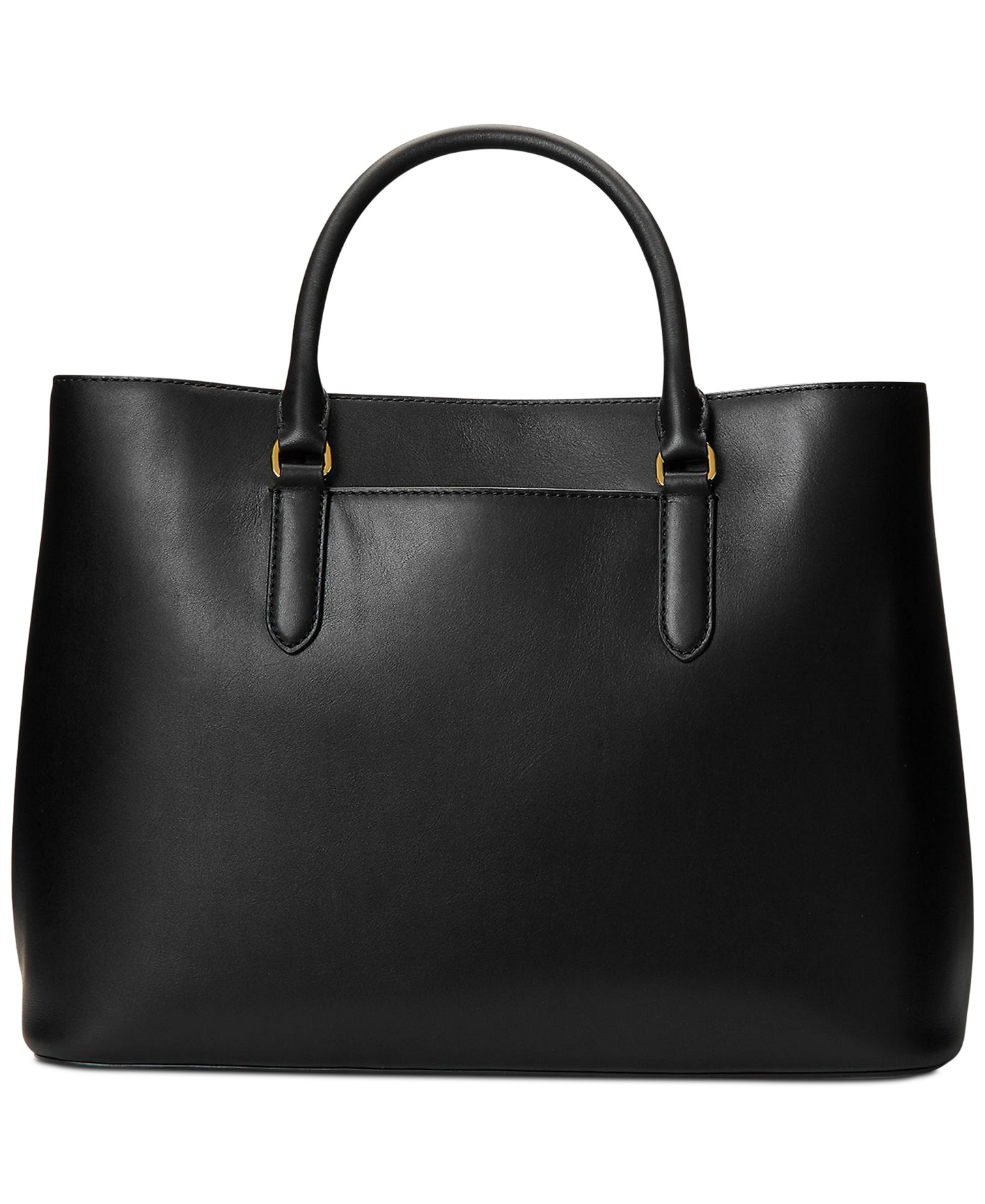 Lauren Ralph Lauren Full-Grain Leather Large Marcy Satchel Bag - Black