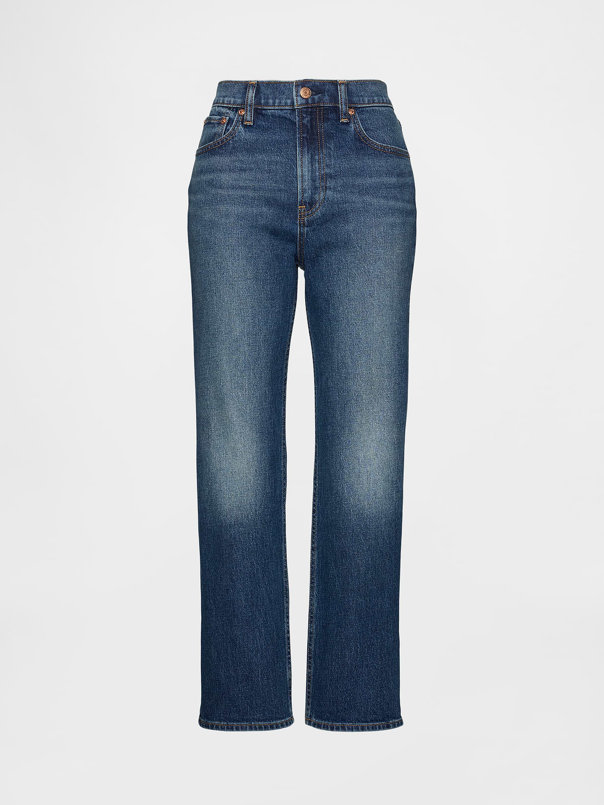 High Rise ’90s Slim Straight Crop Jeans - dark indigo