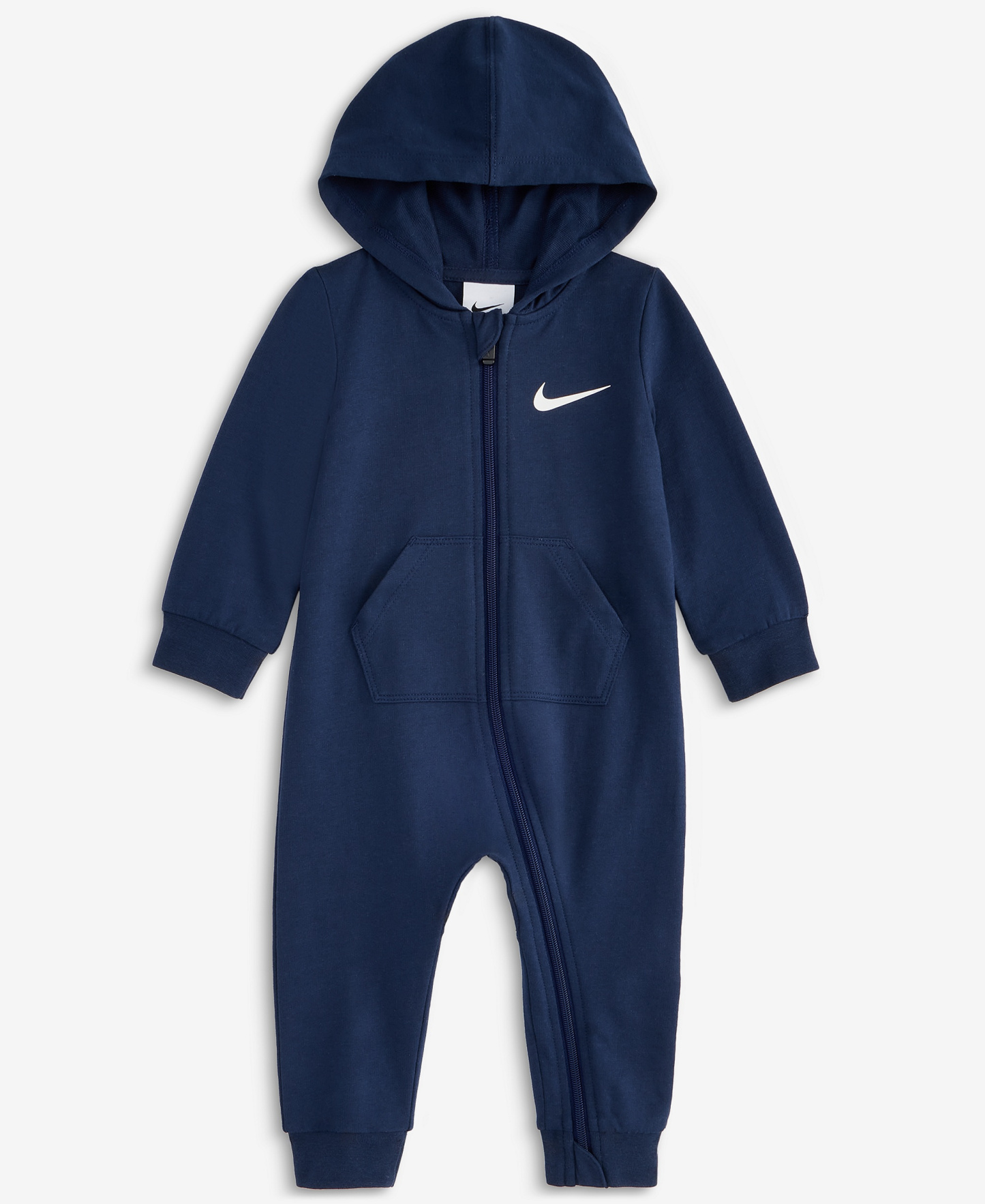 Nike Baby Essentials Hooded French Terry Coverall & 3-Pack Core Ankle Gripper Socks - Gray