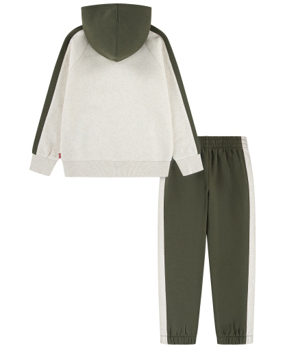 Levi's Boys' 4-7 Colorblocked Long-Sleeve Hoodie and Pants, 2-Piece Set - White/Green