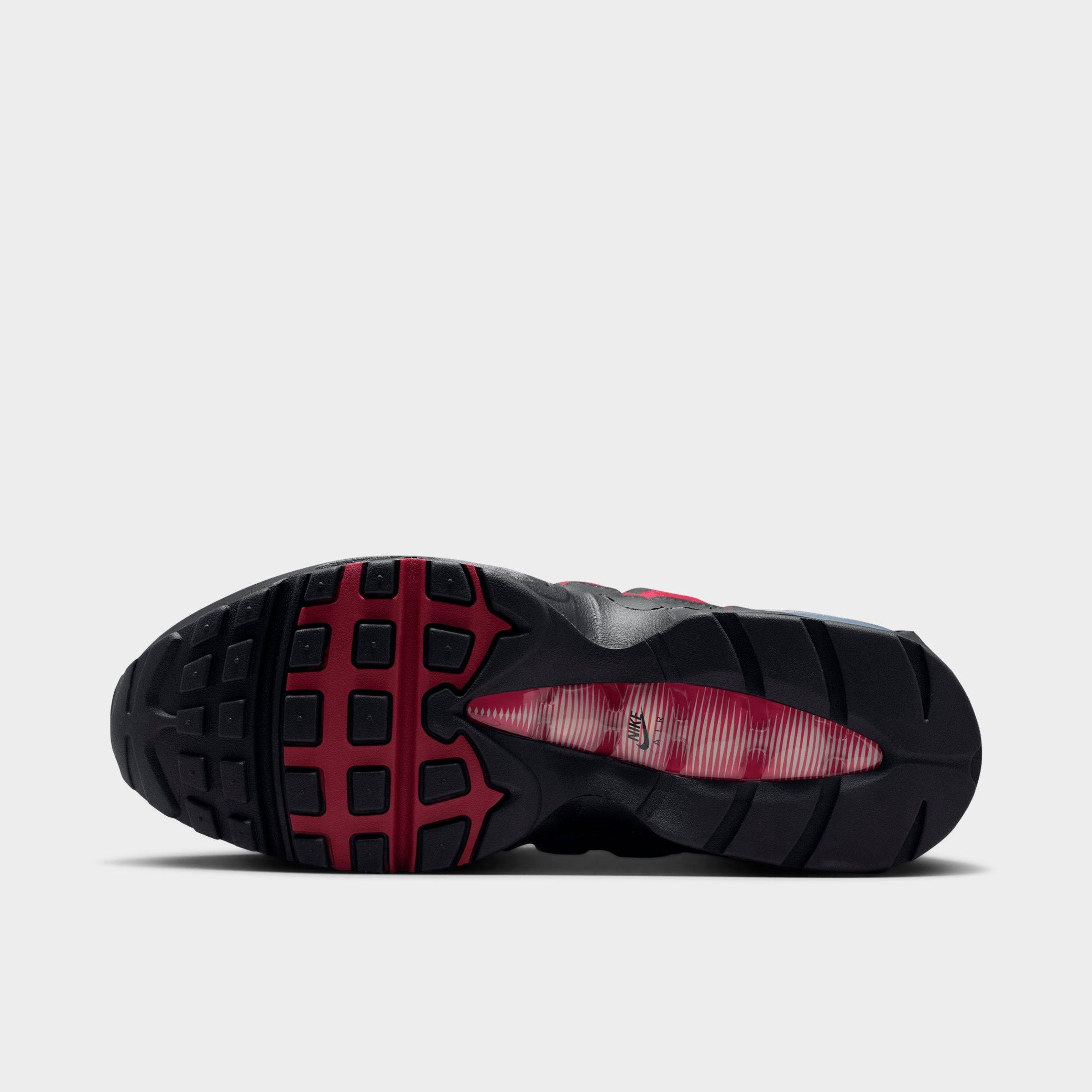 Men's Nithtke Air Max 95 Big Bubble Scorpion Casual Shoes - Part 1 - Black/Team Crimson/Wolf Grey/Black - Bottom view