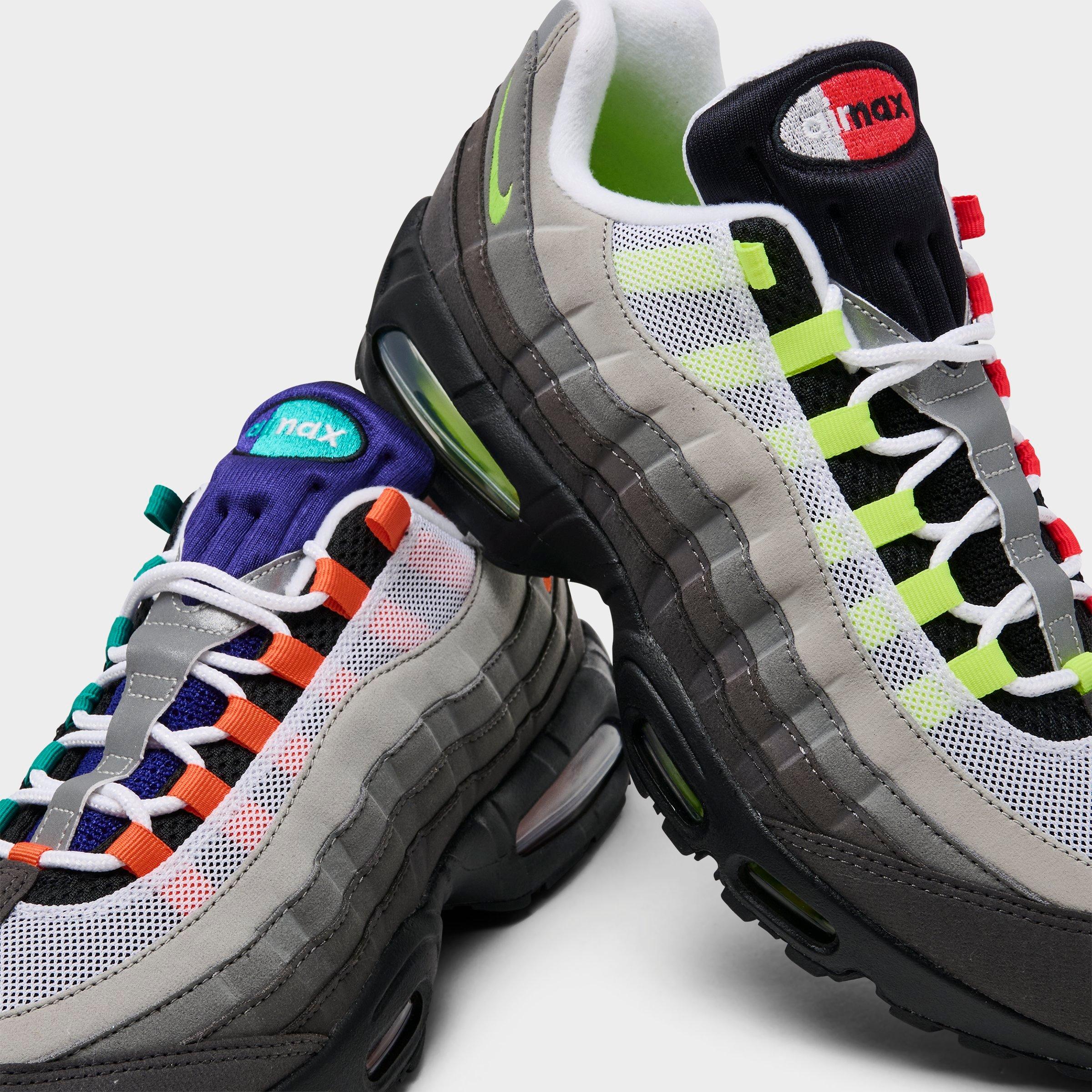 Men's Nithtke Air Max 95 Big Bubble PRM Casual Shoes - Black/Volt/Team Orange/Multi - Detail shot
