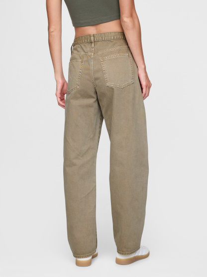 High Rise Barrel Jeans - Flannel taupe beige