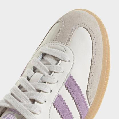 Big Kids' adidas Originals Samba OG Casual Shoes - Part 2 - Cloud White/Powder Plum/Gum - Detail shot