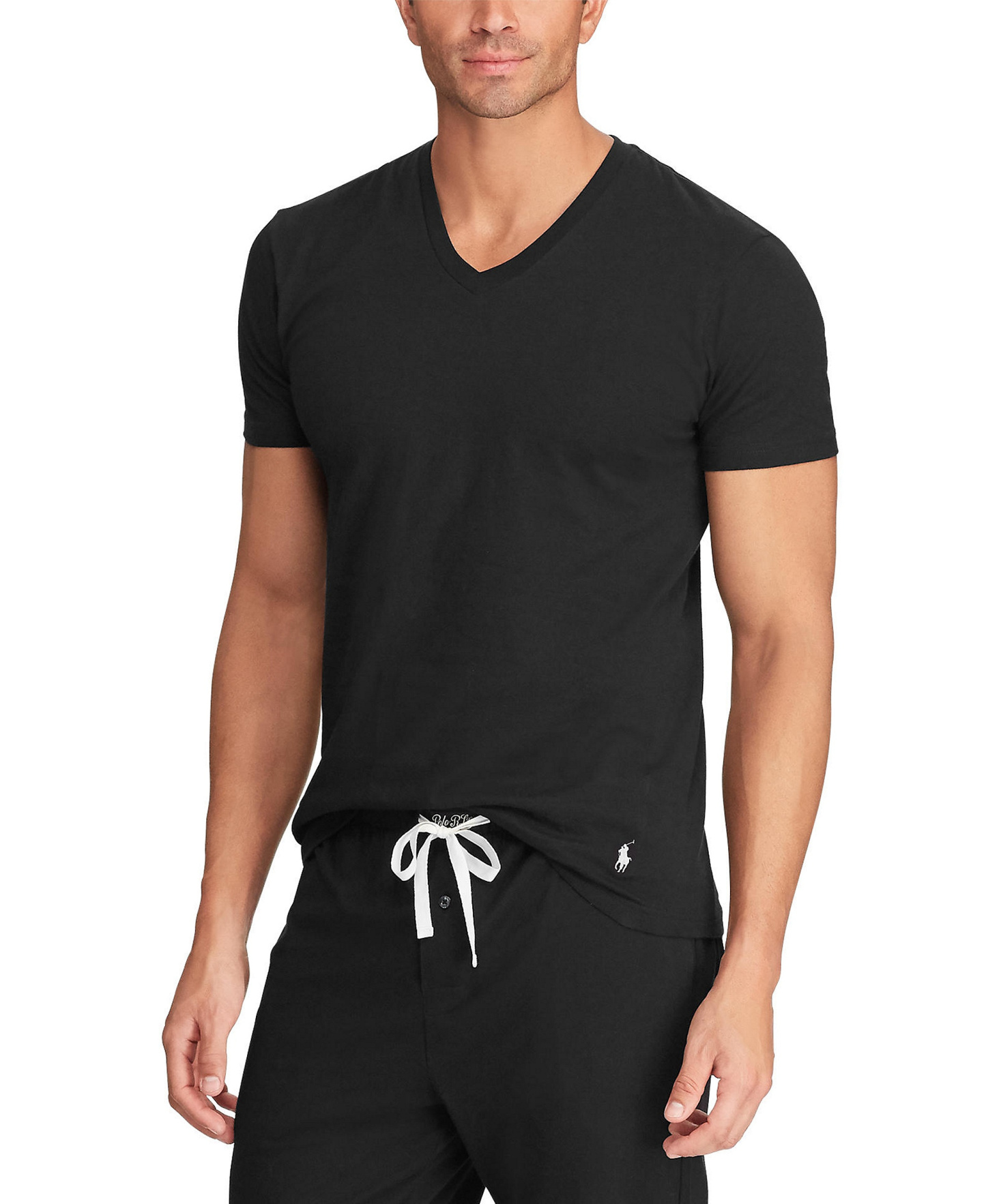 Polo Ralph Lauren Men's 3-Pack V-Neck Classic Undershirts - Cruise Navy / White / Black