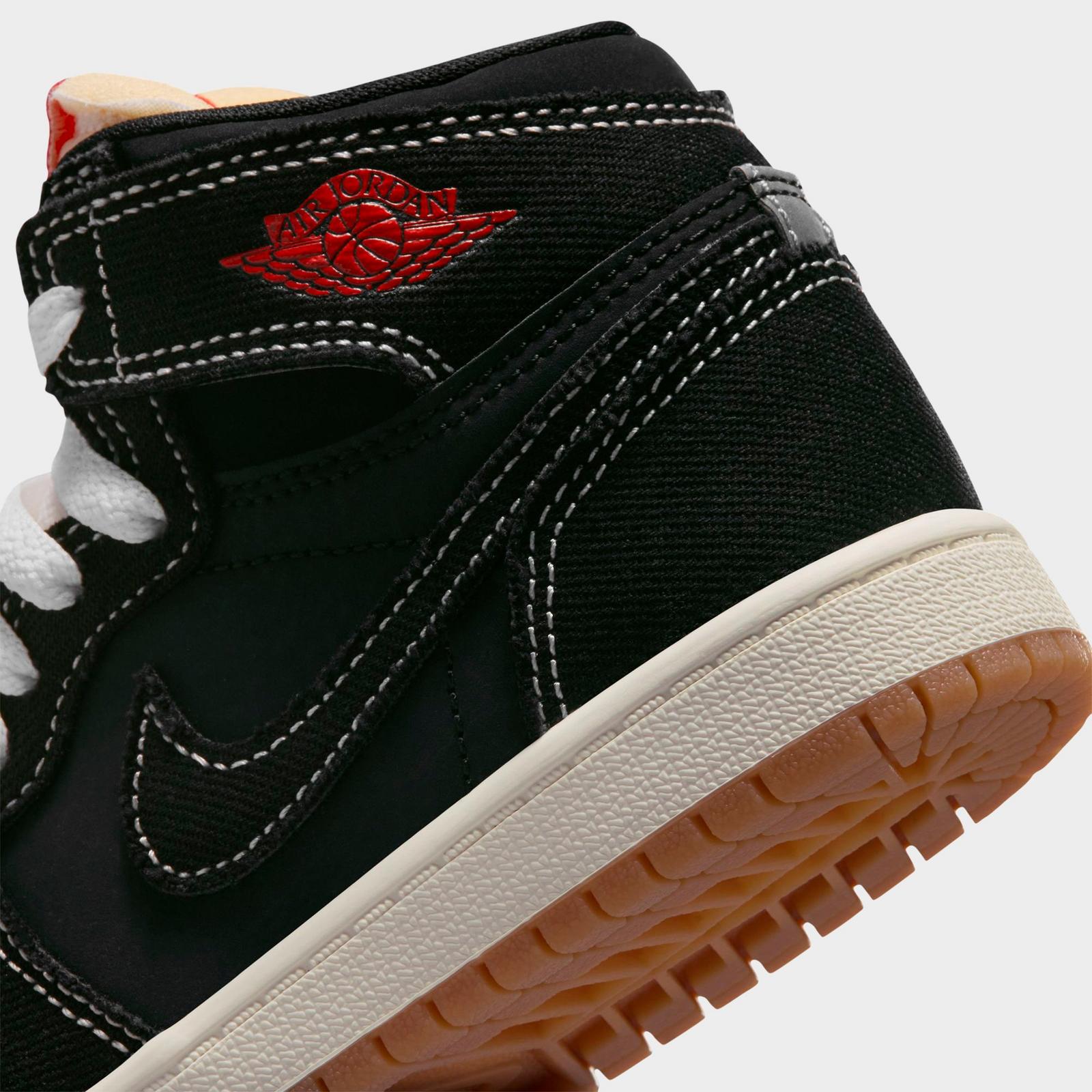 Little Kids' Air Jordan Retro 1 High OG Casual Shoes - Black/University Red/Sail/Gum Medium Brown - view 3
