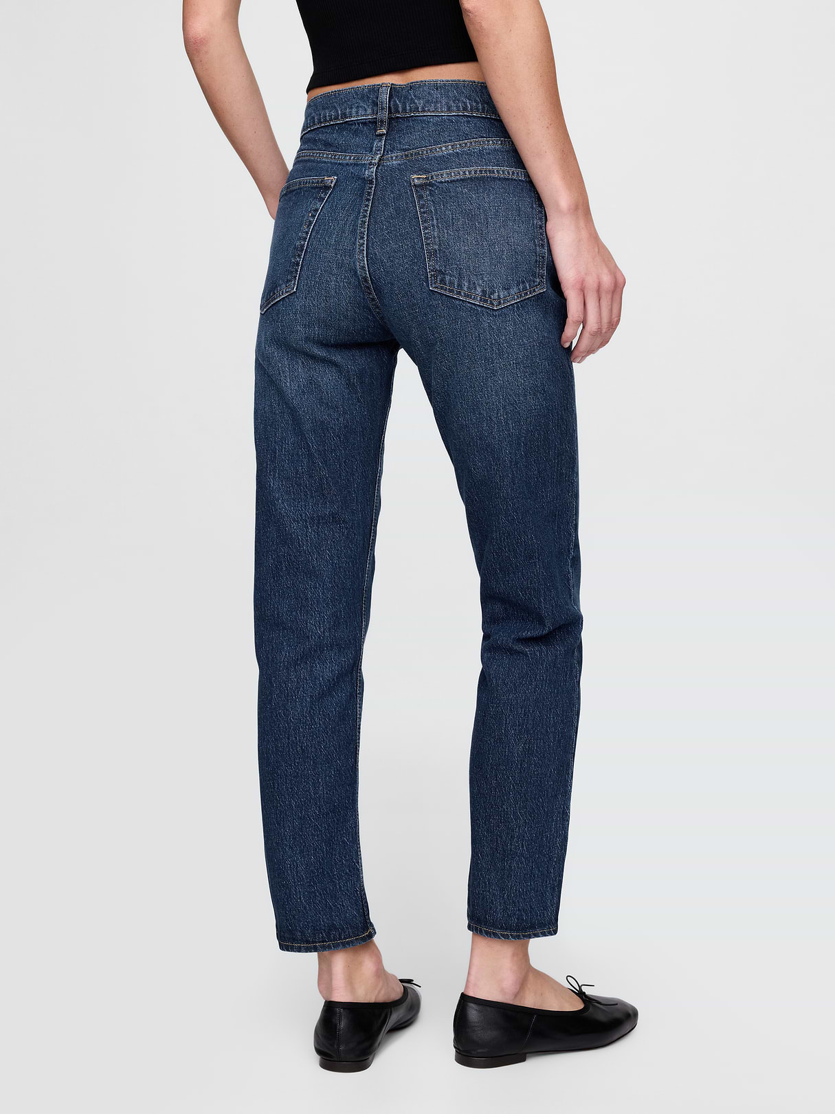High Rise Cheeky Straight Jeans - Dark indigo v2