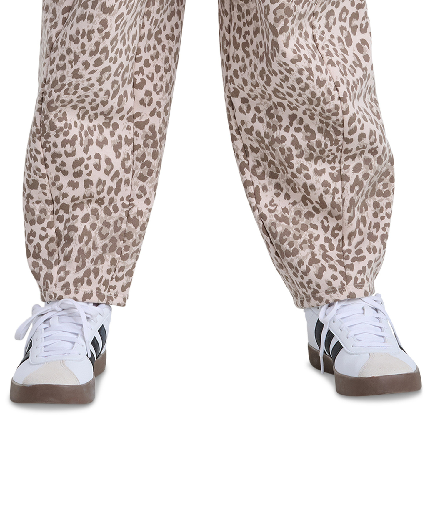 adidas Girls' 8-16 Elastic Waistband Printed Barrel Leg Pants - Crystal Linen