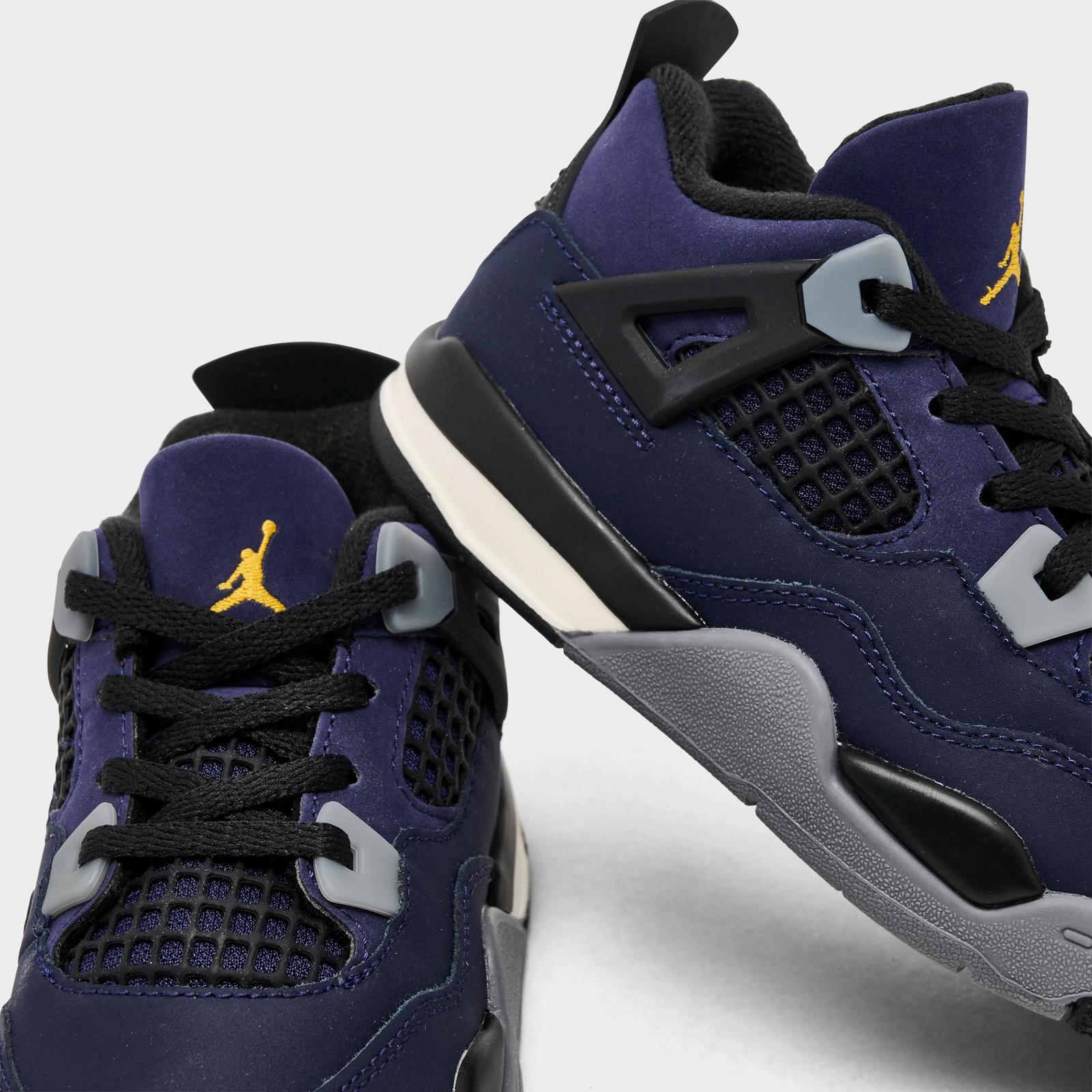 Kids' Toddler Air Jordan Retro 4 Basketball Shoes - Imperial Purple/Multi-Color/Multi-Color - view 3