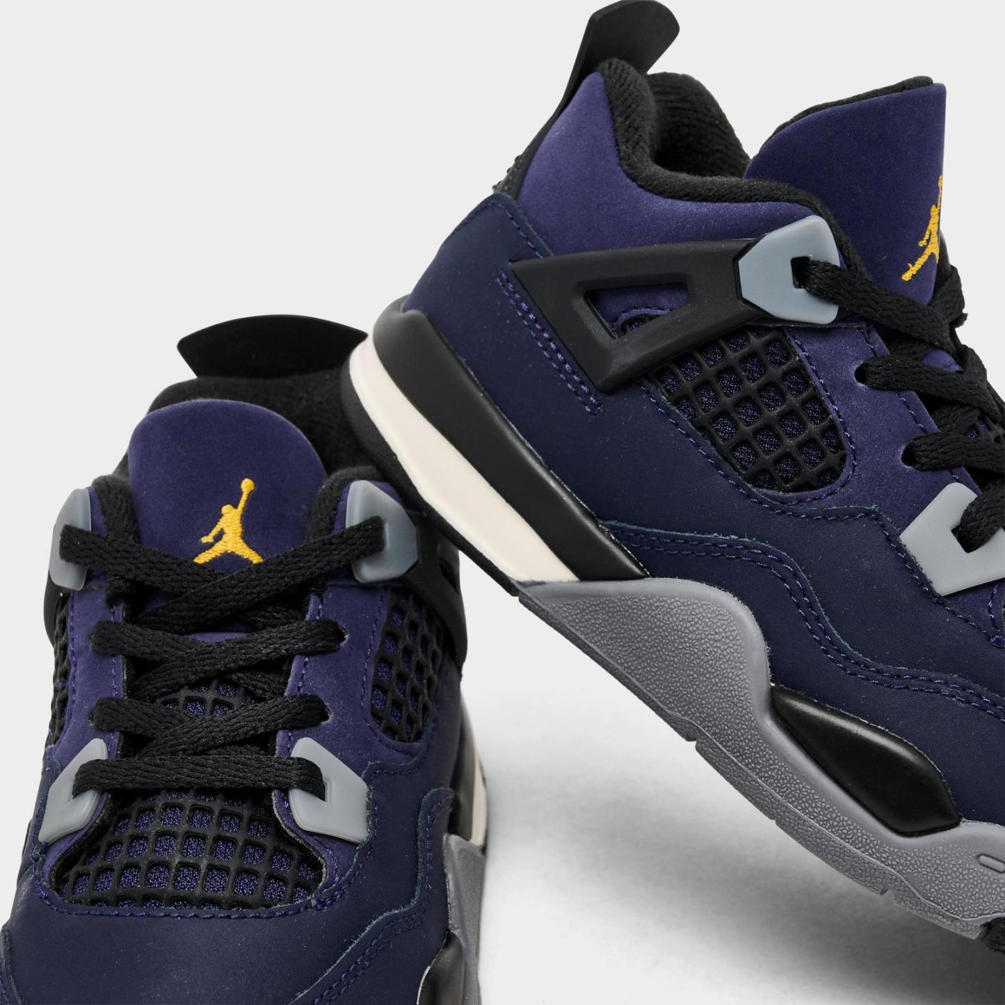 Kids' Toddler Air Jordan Retro 4 Basketball Shoes - Imperial Purple/Multi-Color/Multi-Color - view 3