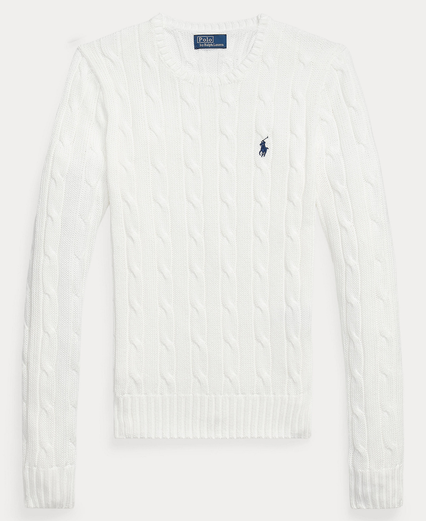 Polo Ralph Lauren Women's Cable-Knit Cotton Crewneck Sweater - Classic White