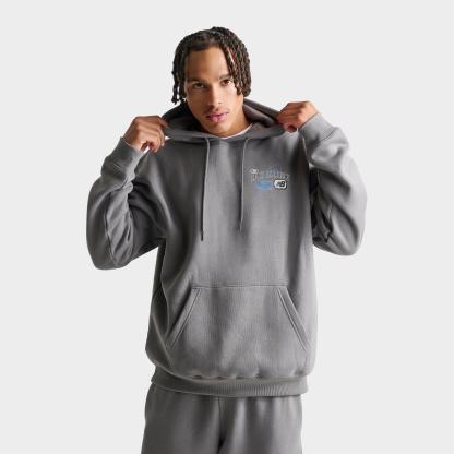 Men's New Balance Puffed Fleece Pullover Hoodie - Grey/Blue - view 1