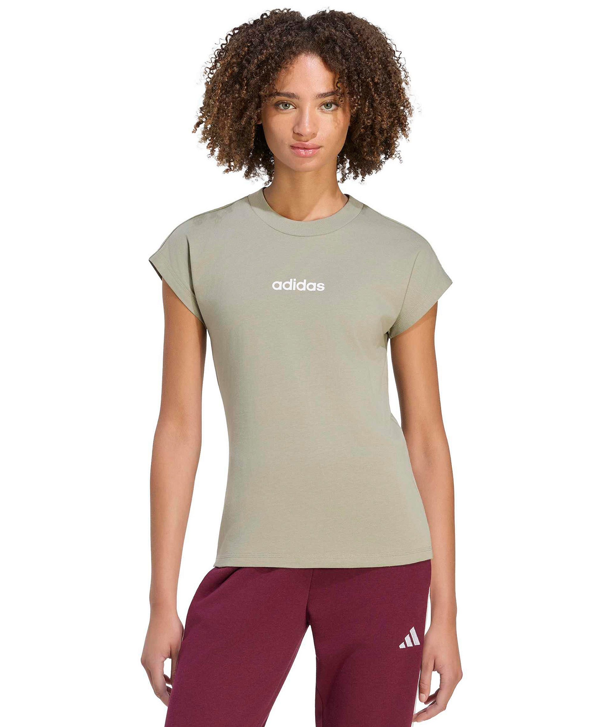 adidas Women's Essentials Linear Cotton T-Shirt - Black/white