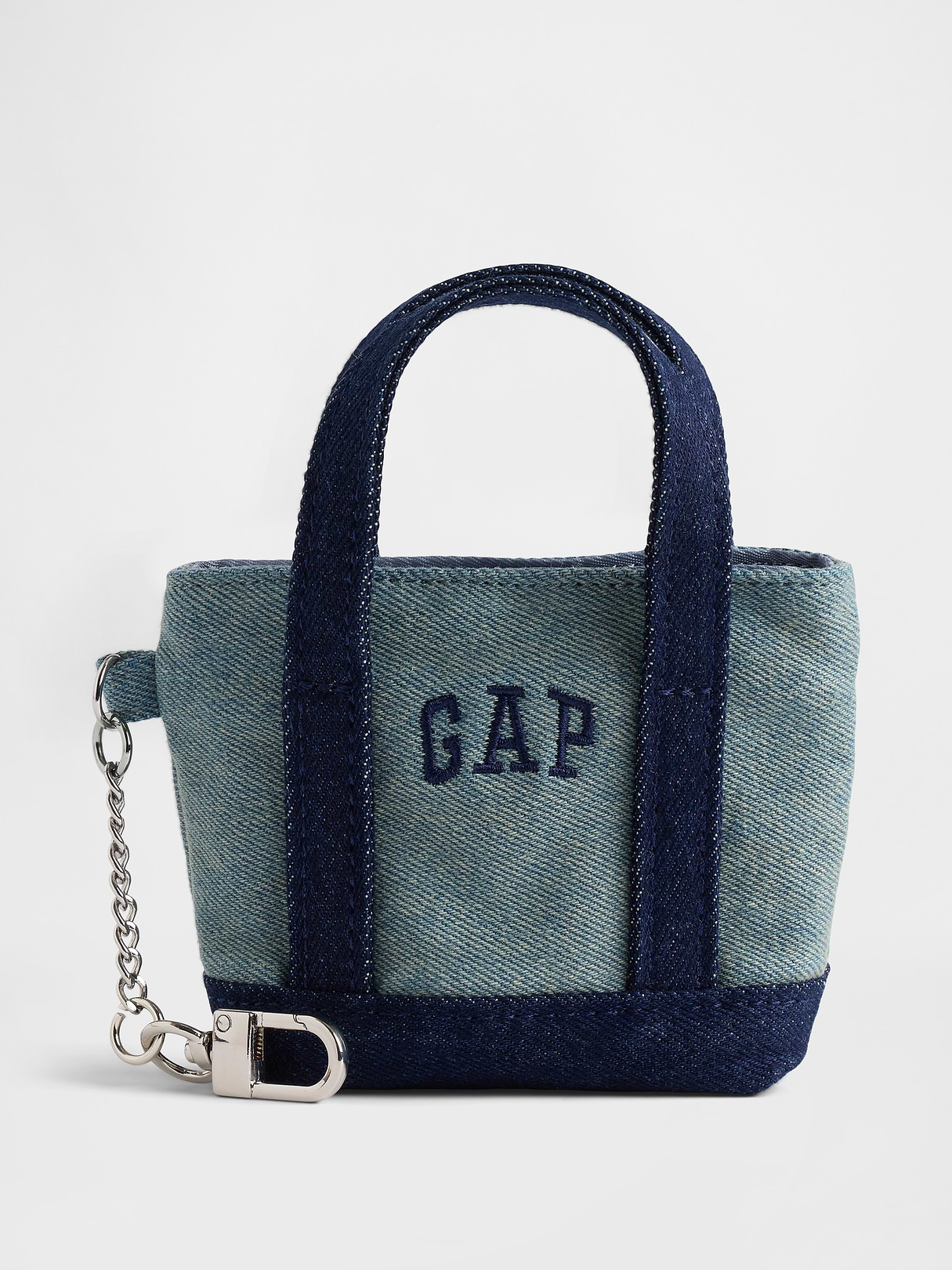 Logo Tote Bag Charm - Light denim
