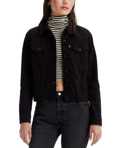 Levi's Women's Original Cotton Denim Trucker Jacket - Black And Black