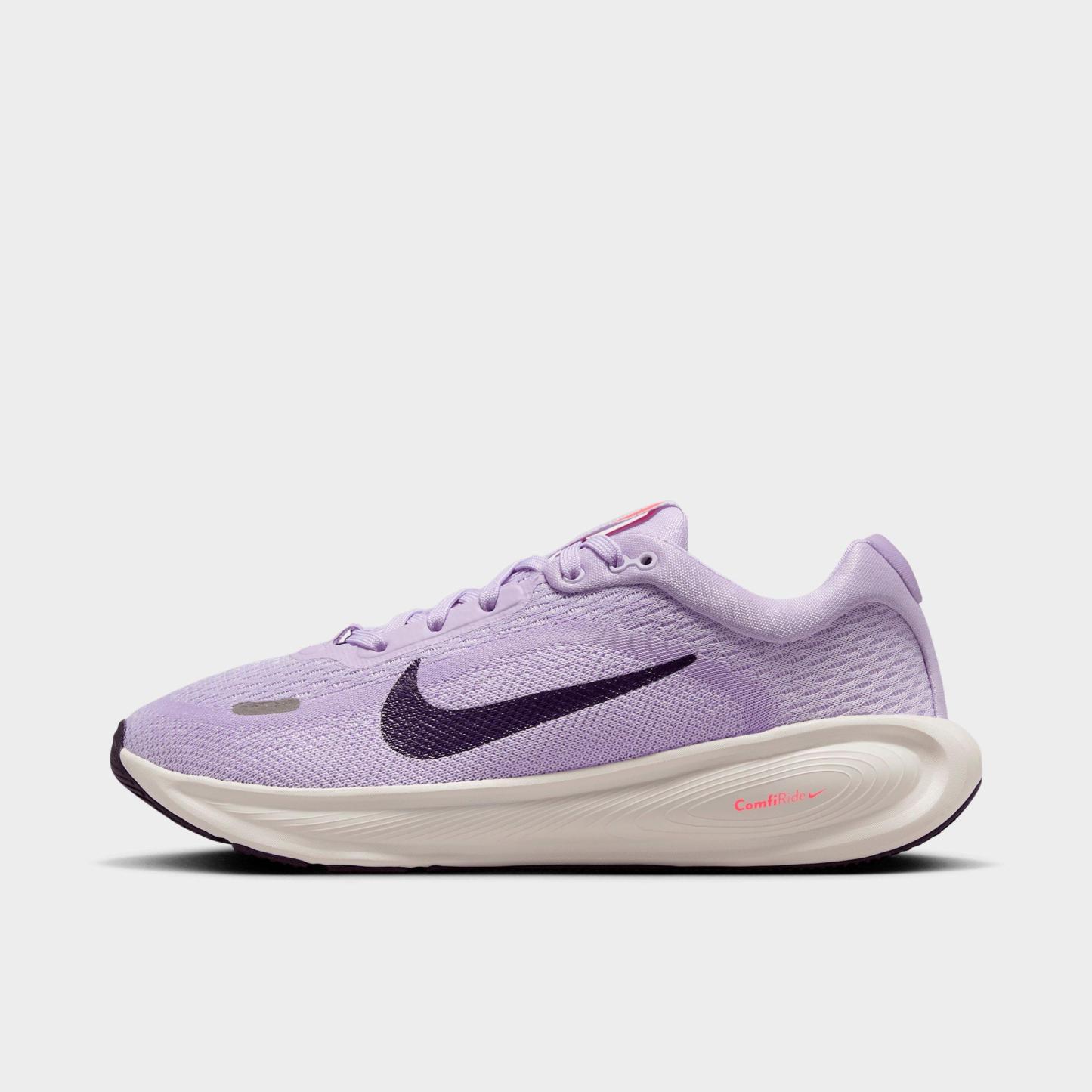 Big Kids' Nithtke Stellar Ride Running Shoes - Violet Mist/Barely Grape/Hot Lava/Purple Dynasty - Left shoe facing left. Outside of the shoe.