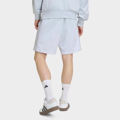 Men's adidas Essentials 3-Stripes Fleece Shorts - Light Grey Heather/Medium Grey Heather
