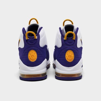 Men's Nike Air Max Uptempo Basketball Shoes - White/Court Purple/White/University Gold