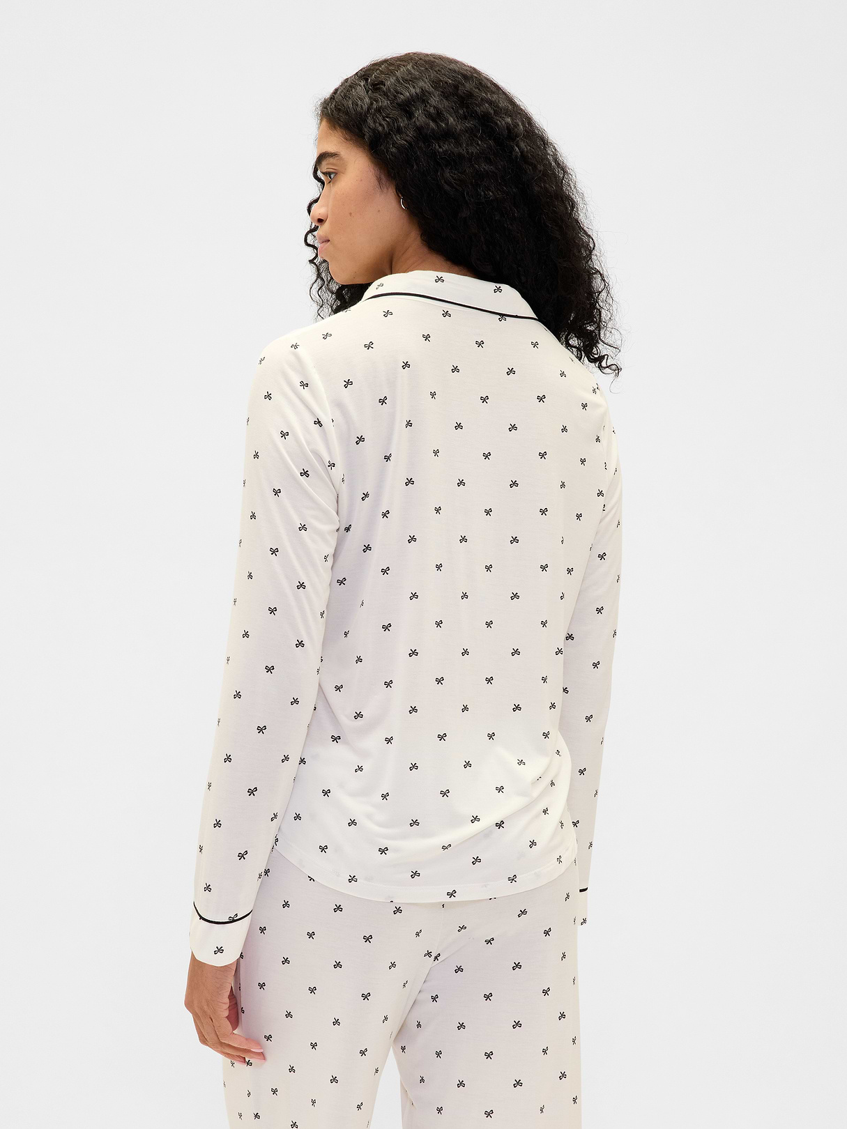 SoftMade Modal PJ Top - Black bow print