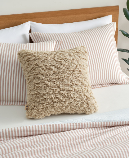 UGG® Shira Textured Decorative Pillow, 20" x 20" - Mustard Seed