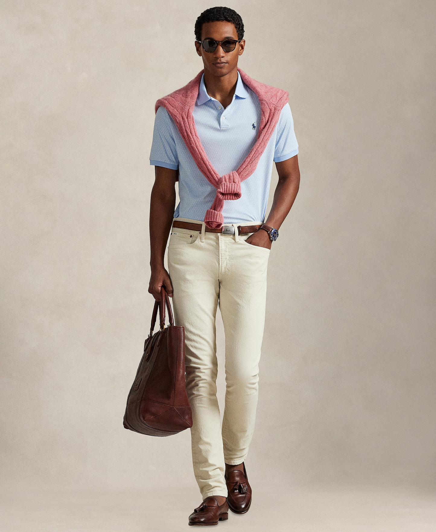 Polo Ralph Lauren Men's Short-Sleeve Classic-Fit Polo Shirt - Mini Mallets/Office Blue