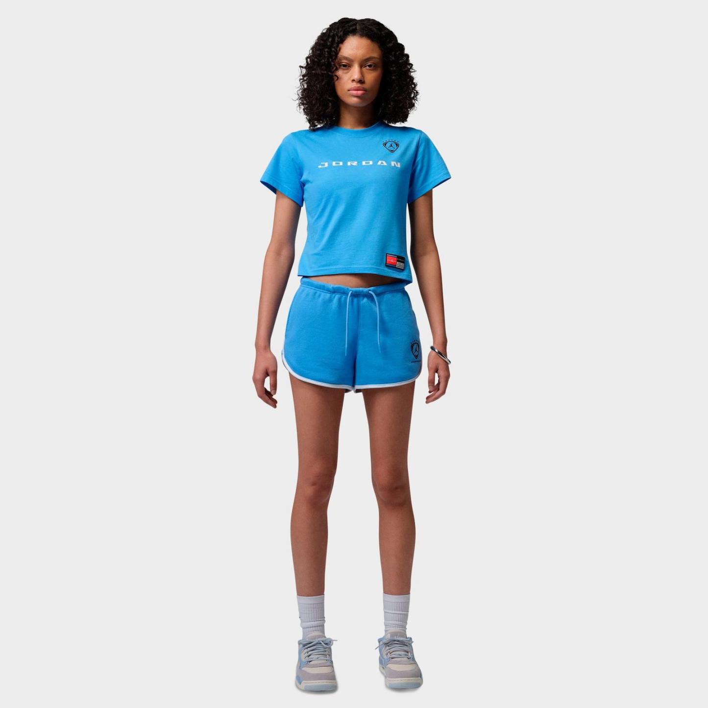 Women's Jordan Brooklyn Fleece Shorts - University Blue/White/Black - view 2