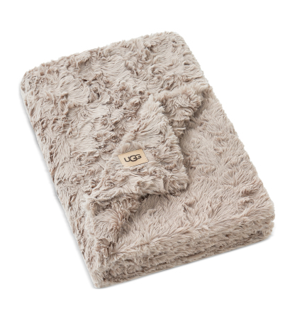 UGG® Adalee Faux Fur Throw, 50" x 70" - Oyster