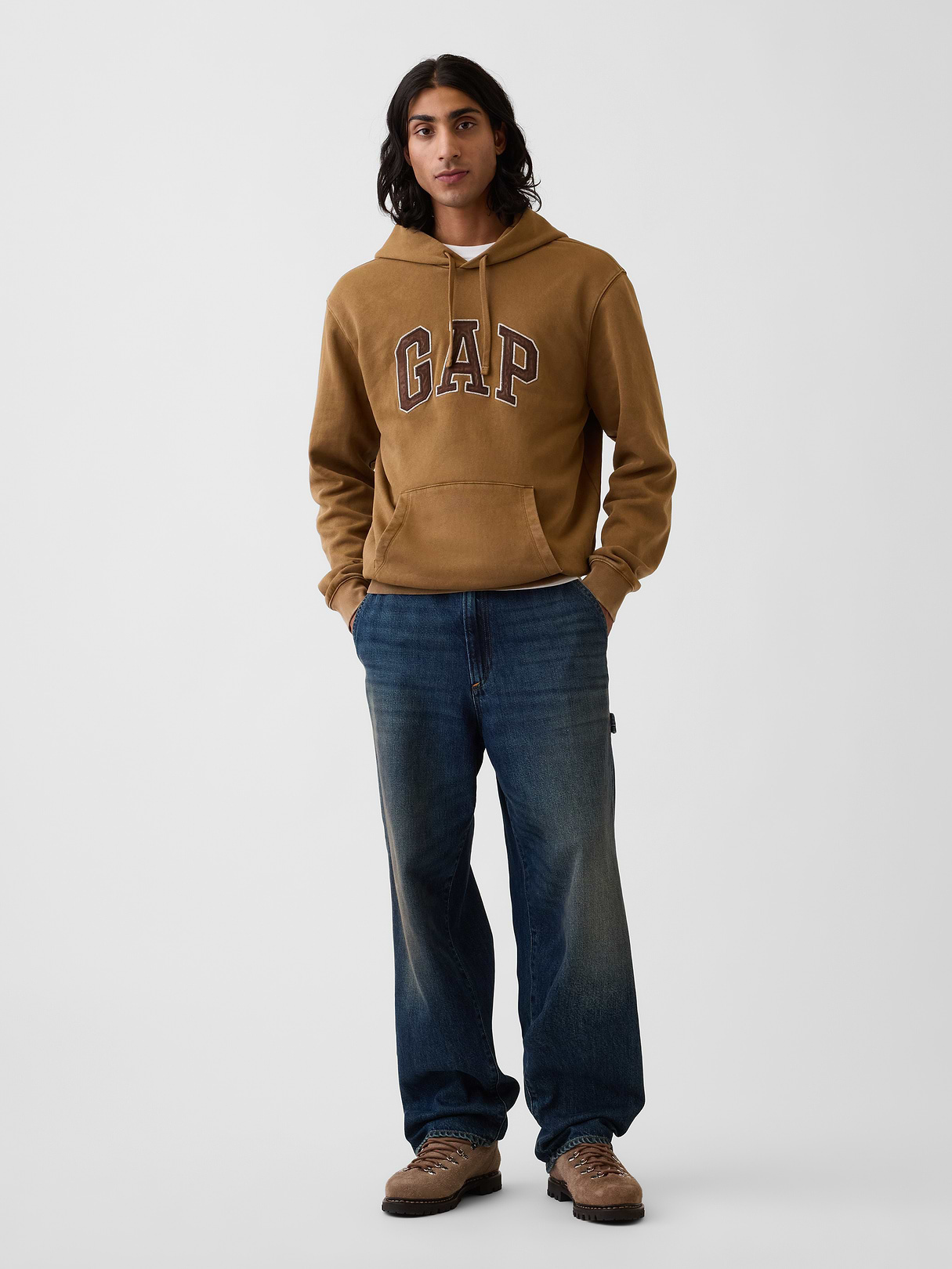 Adult VintageSoft Arch Logo Hoodie - Palomino brown