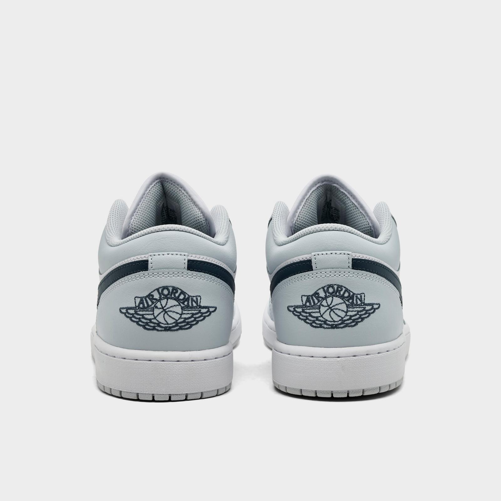Men's Air Jordan Retro 1 Low Casual Shoes - Aura/White/Squadron Blue - view 4