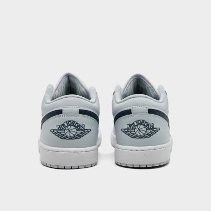 Men's Air Jordan Retro 1 Low Casual Shoes - Aura/White/Squadron Blue - view 4