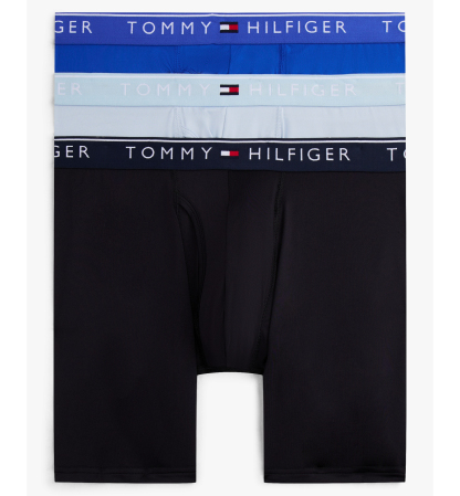 Tommy Hilfiger Men's Micro Boxer Briefs, 3-Pack - Breezy Blue/Royalty/Desert Sky