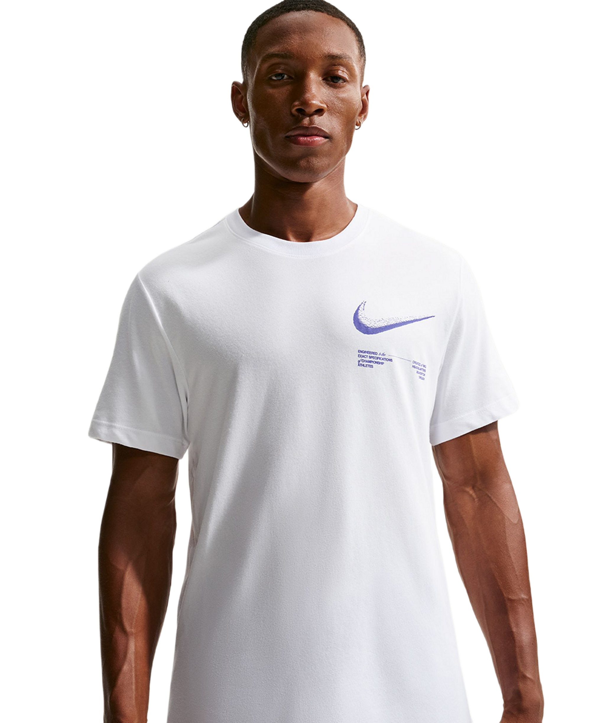 Nike Men's Dri-FIT Short-Sleeve T-Shirt - White/persian Violet