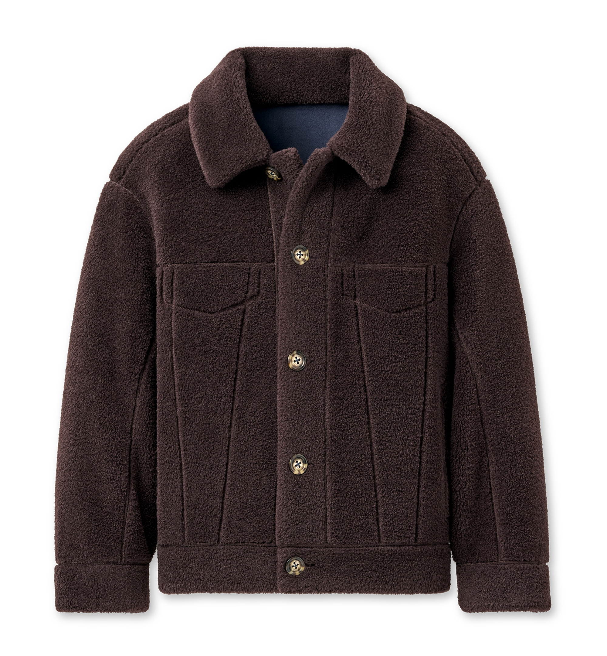 UGG Women's Frankie Collared Neck Reversible Trucker Jacket - Mariner / Dark Caramel