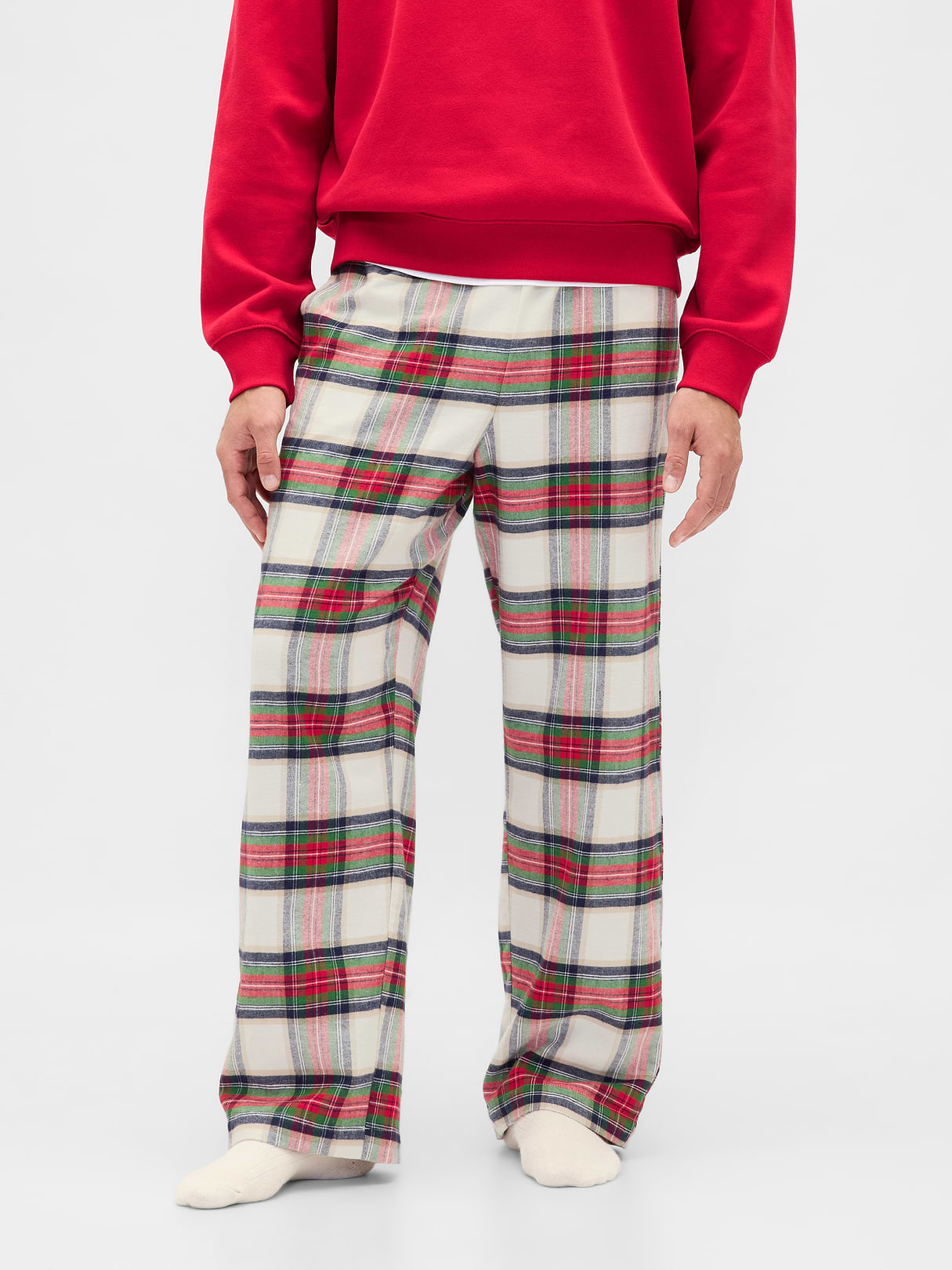 Adult Softest Flannel PJ Pants - Tan tartan plaid