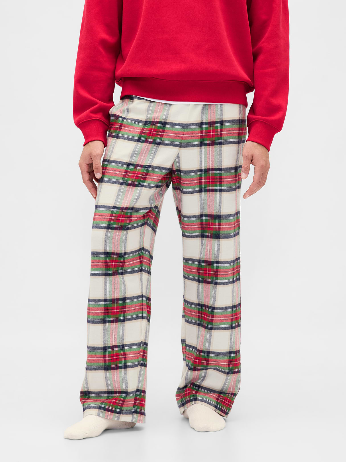 Adult Softest Flannel PJ Pants - Tan tartan plaid