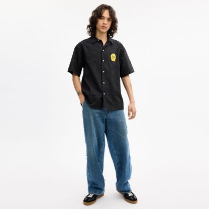 Coach | Brain Dead Signature Camp Shirt - Black - view 2