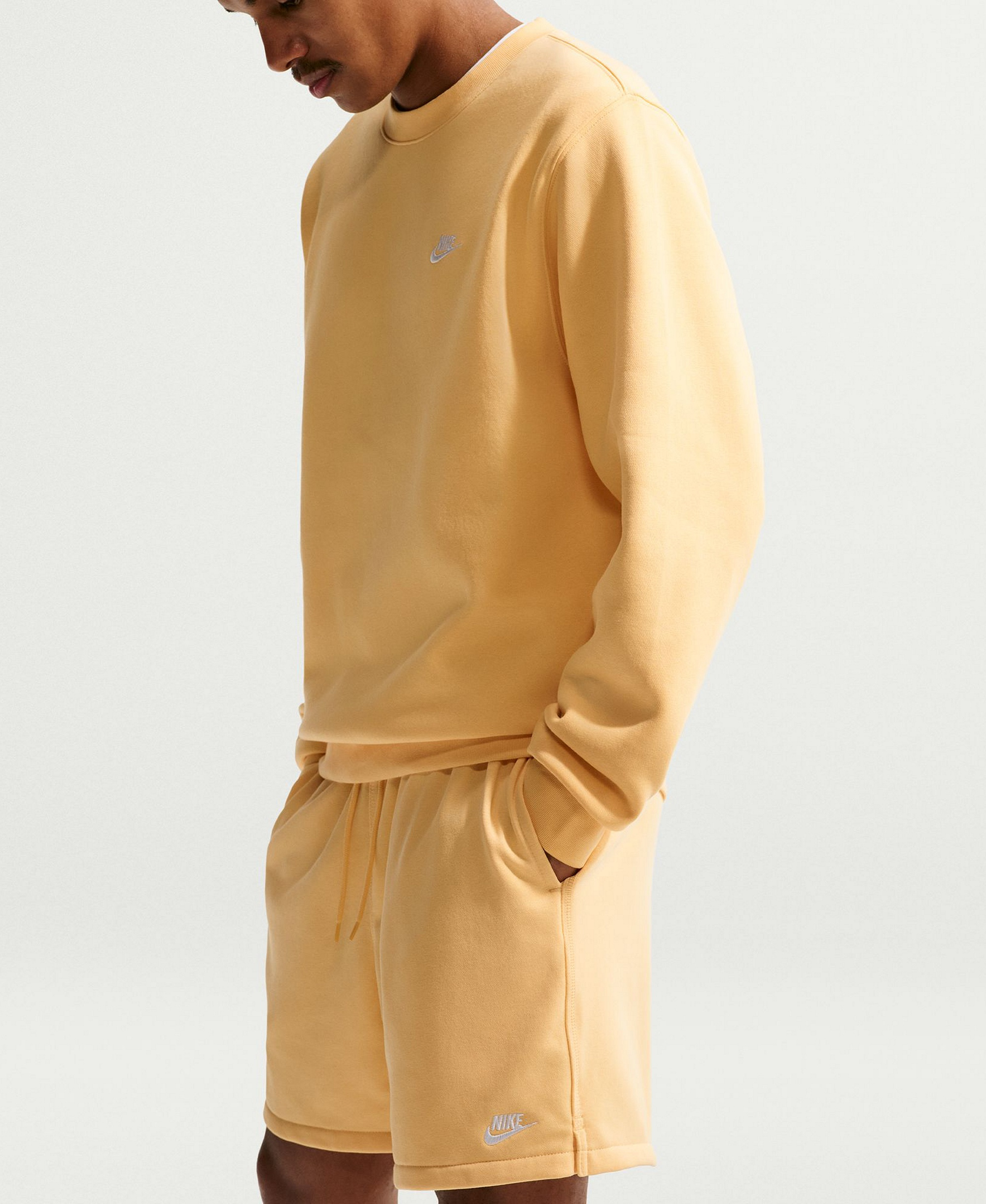 Nike Men's Club French Terry Flow Pull-On Shorts - Topaz Gold