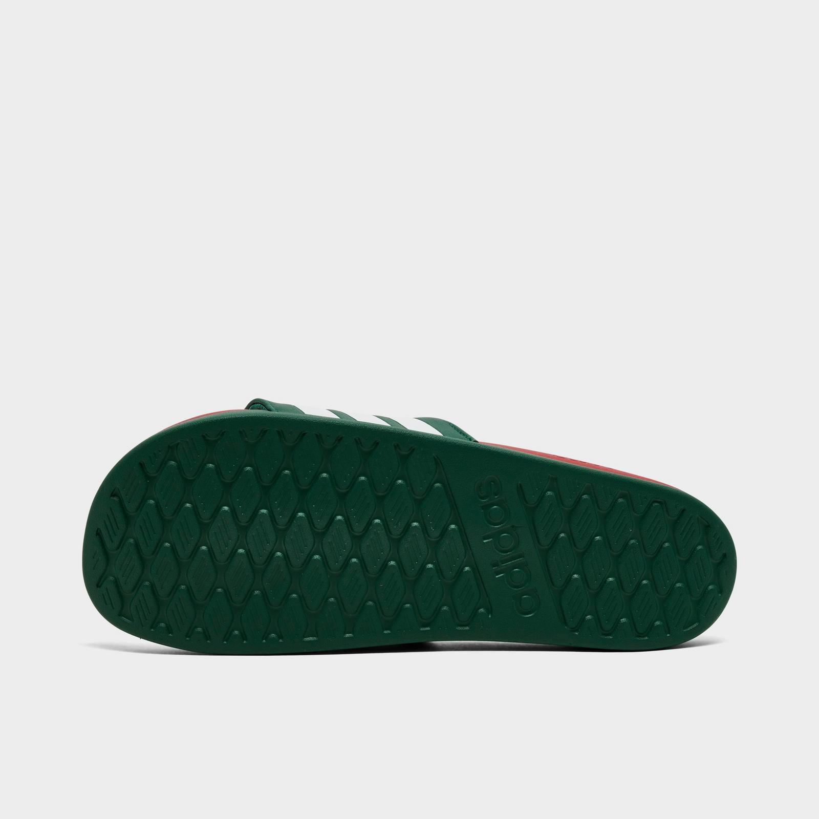 Men's adidas Mexico Adilette Comfort 2.0 Slide Sandals - Team Dark Green/Better Scarlet/Cloud White - view 6