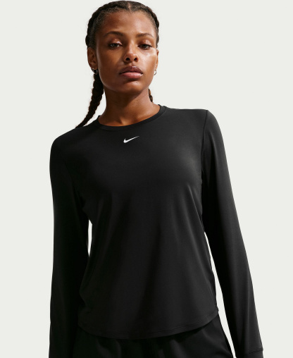 Nike Women's One Classic Dri-FIT Long-Sleeve Top - Black/white