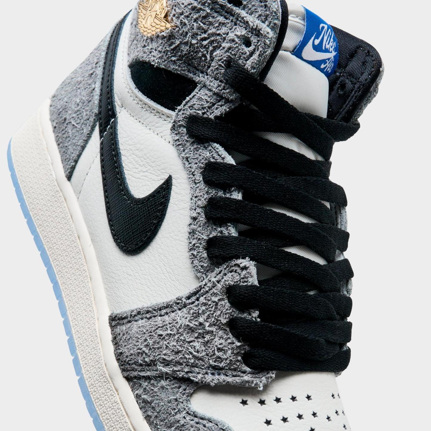 Big Kids' Air Jordan Retro 1 High OG Casual Shoes - Cool Grey/Black/Sail/Game Royal/White - view 3