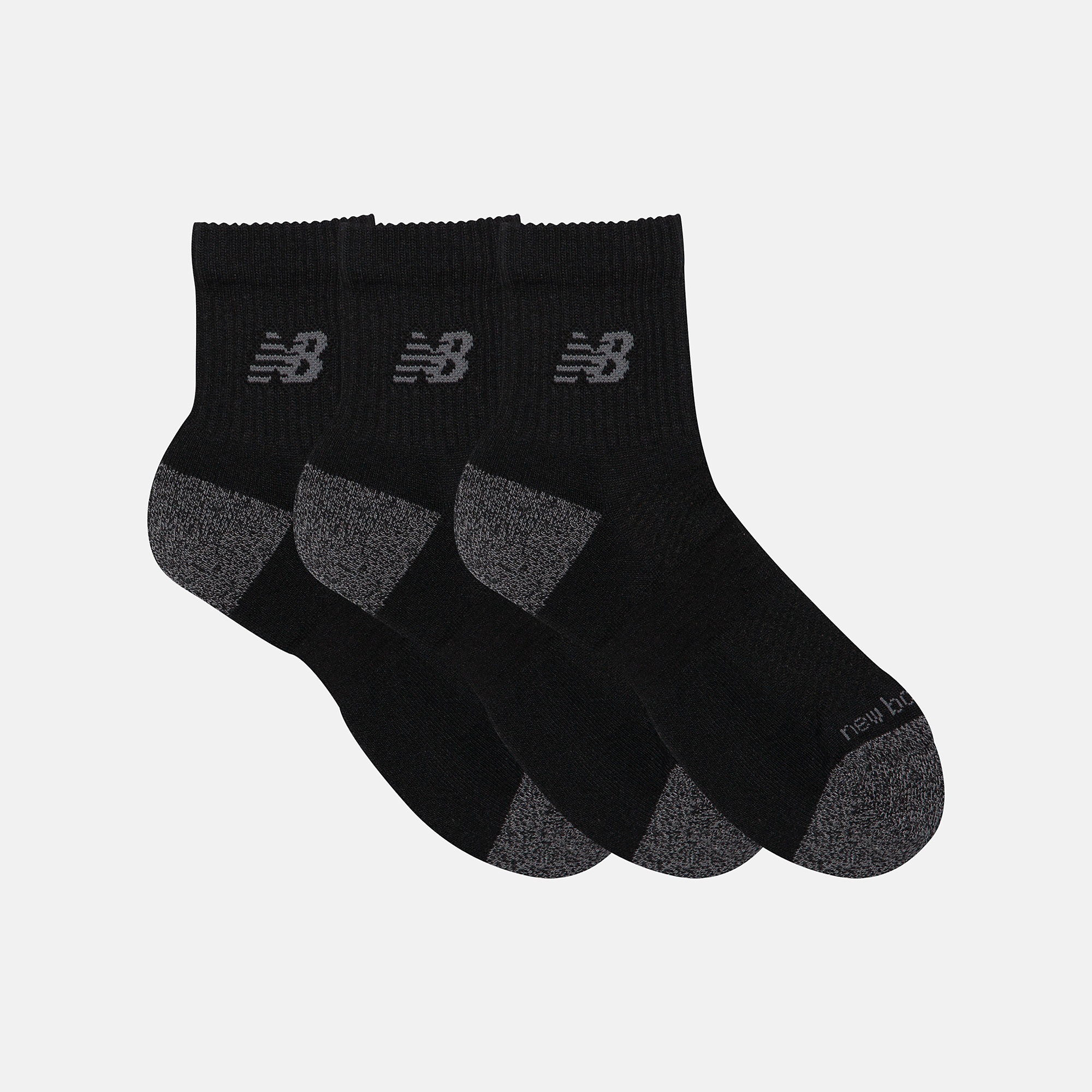 New Balance Active QTR Socks 3 Pack, LAS35204BK