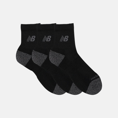 New Balance Active QTR Socks 3 Pack, LAS35204BK