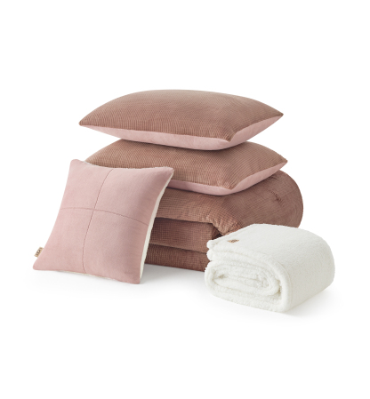 UGG® Brody Reversible Comforter Sets - Rosewood
