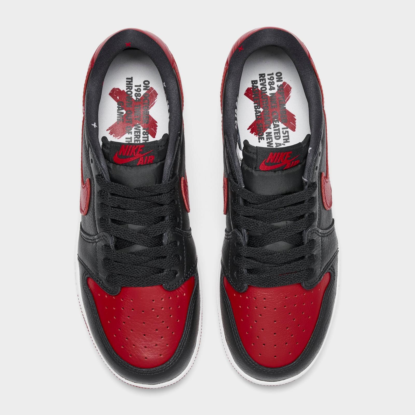 Big Kids' Air Jordan Retro 1 Low OG Casual Shoes - Black/Varsity Red/Summit White - view 5