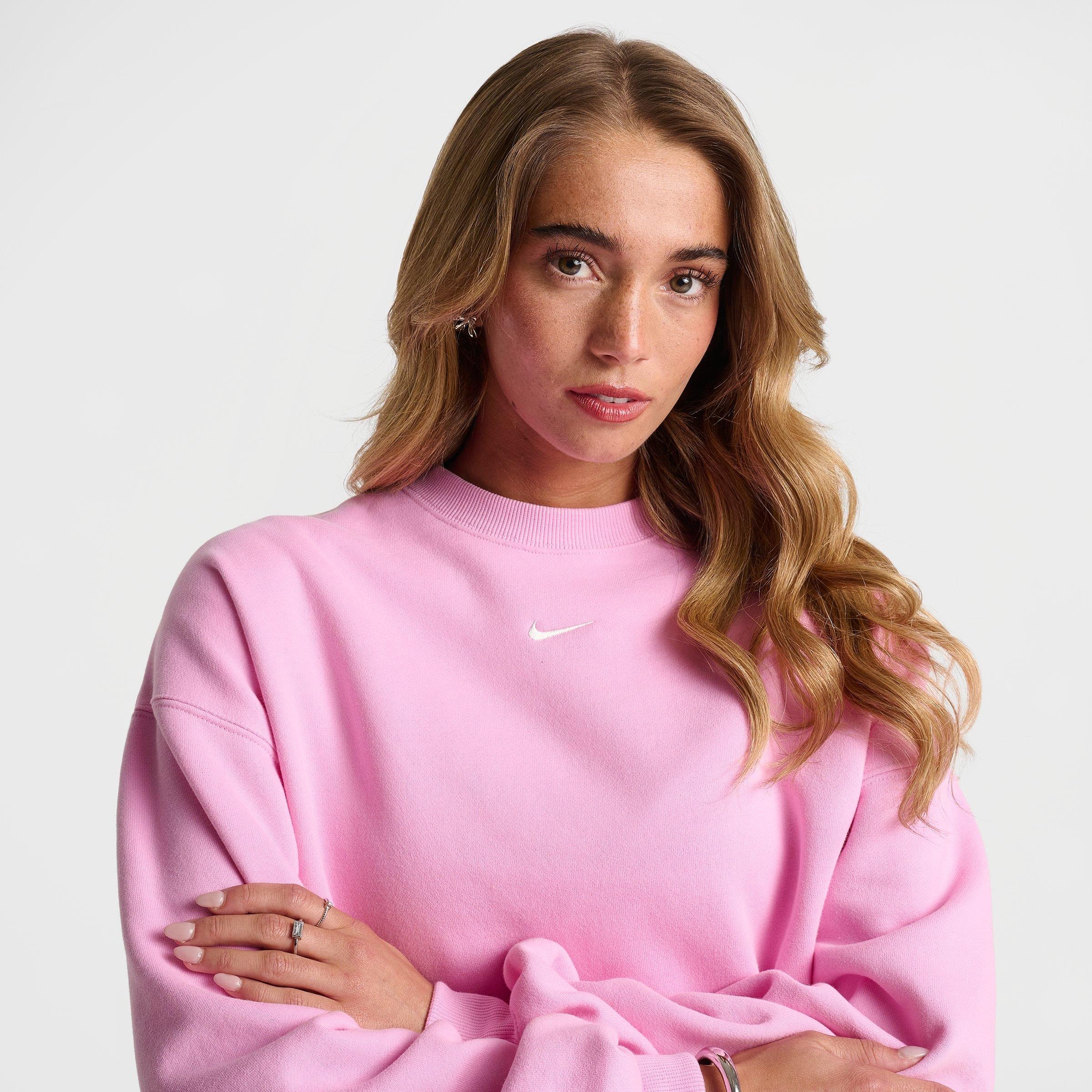 Women's Nithtke Studio Fleece Medium Weight Oversized Cropped Crewneck Sweatshirt - Pink Rise