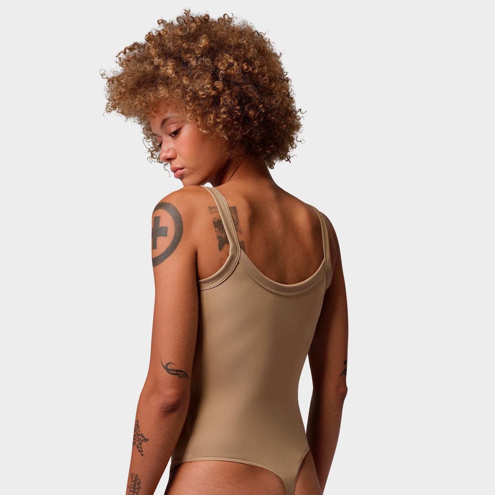 Women's Jordan Brooklyn Essentials Tank Bodysuit - Khaki/White - view 3