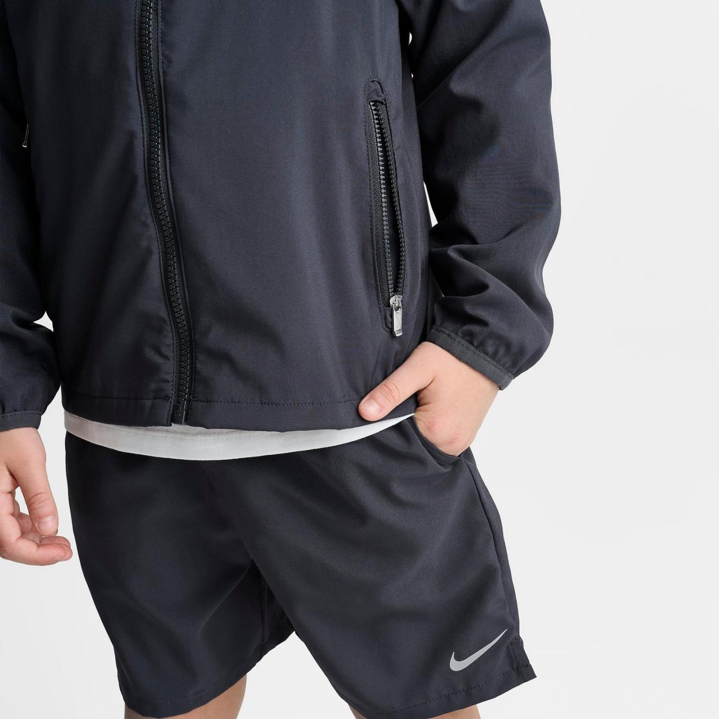 Little Kids' Nike Windrunner Jacket and Shorts Set - Dark Smoke Grey/Red