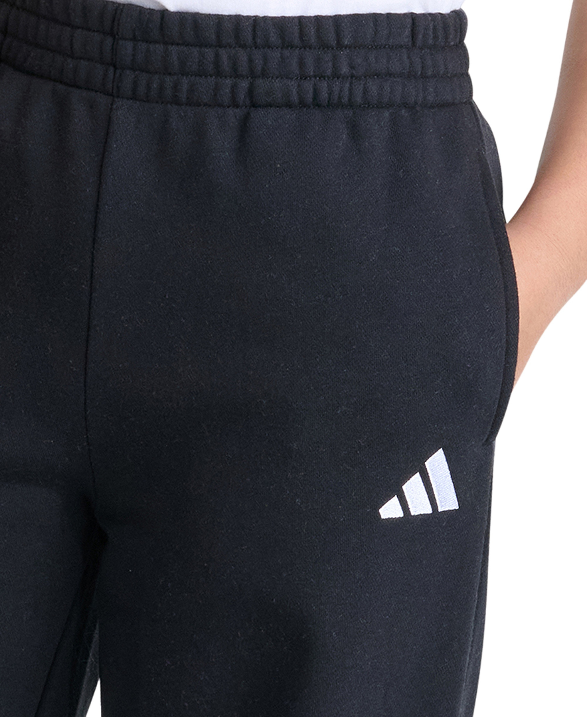 adidas Girls' 8-16 Wide Leg Fleece Pants - Black
