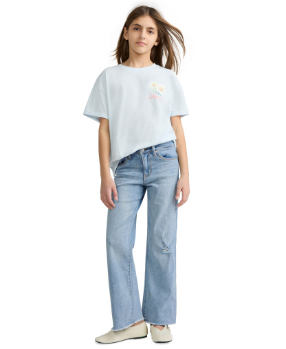 Levi's Girls' 7-16 Vintage-Like Mid-Rise Wide Leg Jeans - Bauhaus Blues