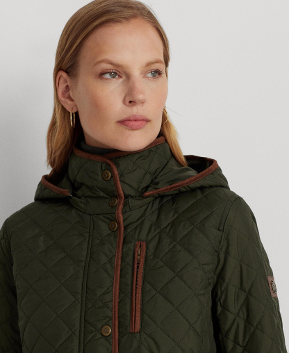 Lauren Ralph Lauren Women's Hooded Quilted Coat - Litchfield Loden